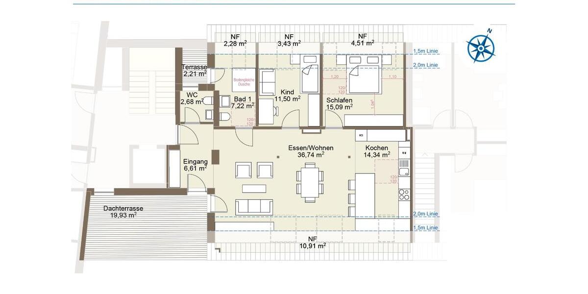Terrassenwohnung Taufkirchen (Vils) - 3 Zimmer, 105 m&sup2;, 1.490&euro; | Angebot:24976524