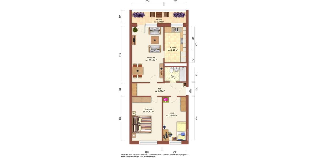 Etagenwohnung Olbersdorf - 3 Zimmer, 70 m&sup2;, 372&euro; | Angebot:25804804