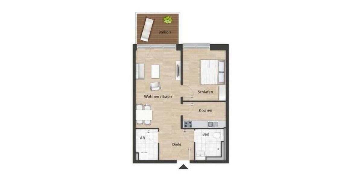 Etagenwohnung Bamberg Bamberg-Ost - 2 Zimmer, 63 m&sup2;, 975&euro; | Angebot:26495591