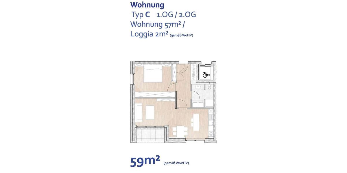 Etagenwohnung Alsdorf - 2 Zimmer, 59 m&sup2;, 660&euro; | Angebot:25906431