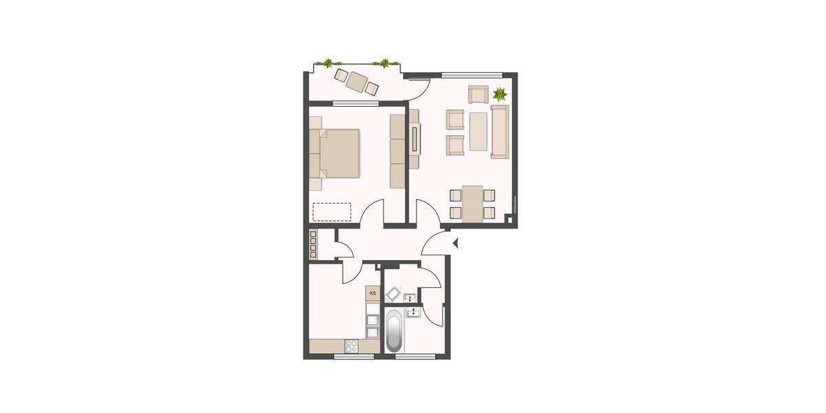 Etagenwohnung Korbach - 2 Zimmer, 56 m&sup2;, 411&euro; | Angebot:26175065