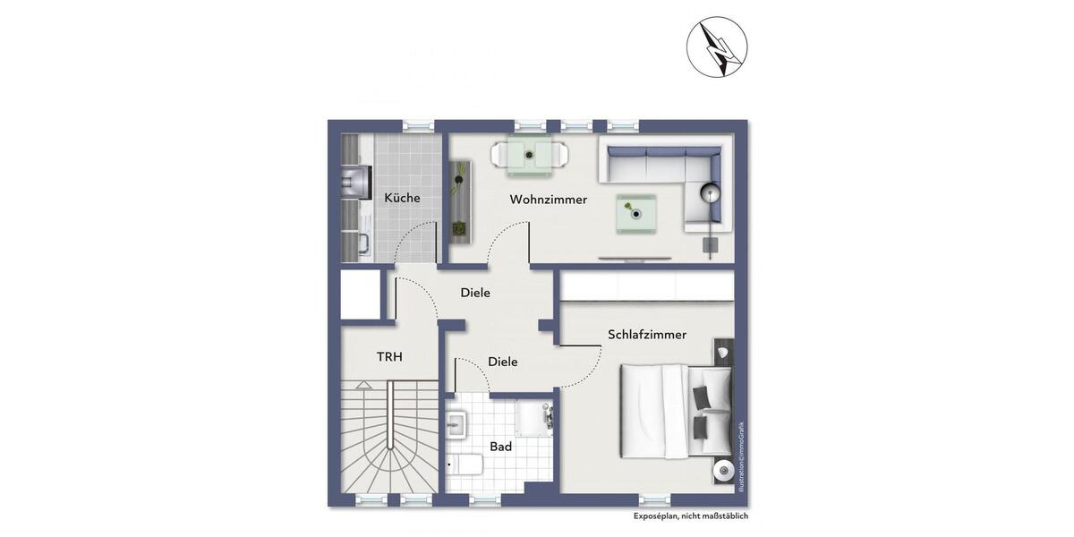 Dachgeschoßwohnung Gladbeck - 2 Zimmer, 55 m&sup2;, 470&euro; | Angebot:24792856