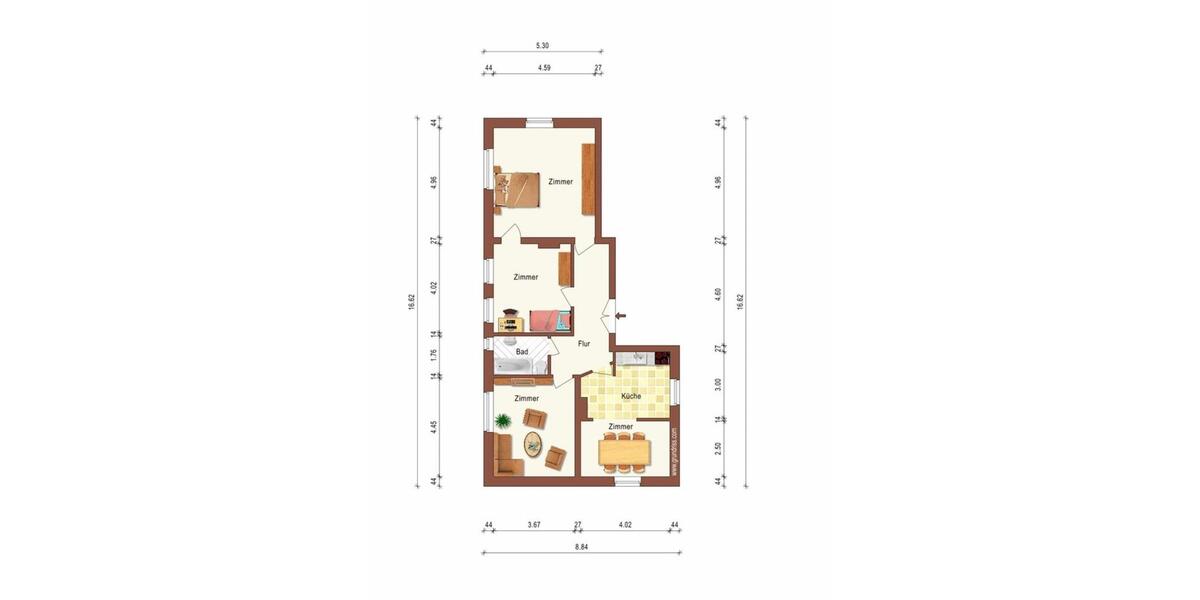 Renovierte Hochparterre Wohnung mit Einbauküche und Garagenstellplatz 4 zimmer