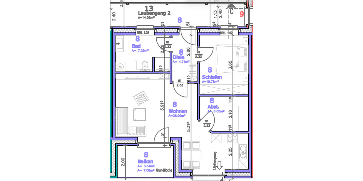 Etagenwohnung Viöl - 2 Zimmer, 61 m&sup2;, 720&euro; | Angebot:25168635