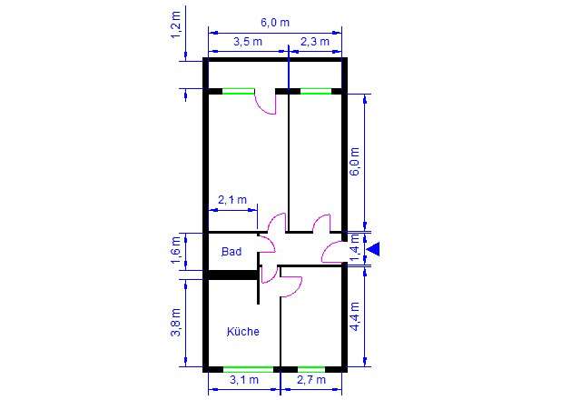 Etagenwohnung Magdeburg Neu Olvenstedt - 3 Zimmer, 70 m&sup2;, 458&euro; | Angebot:27215488