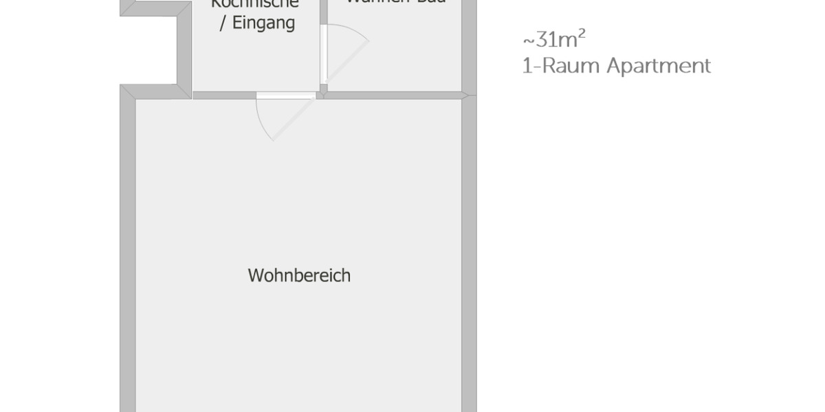 Etagenwohnung Essen Stadtbezirk III - 1 Zimmer, 31 m&sup2;, 299&euro; | Angebot:26206903