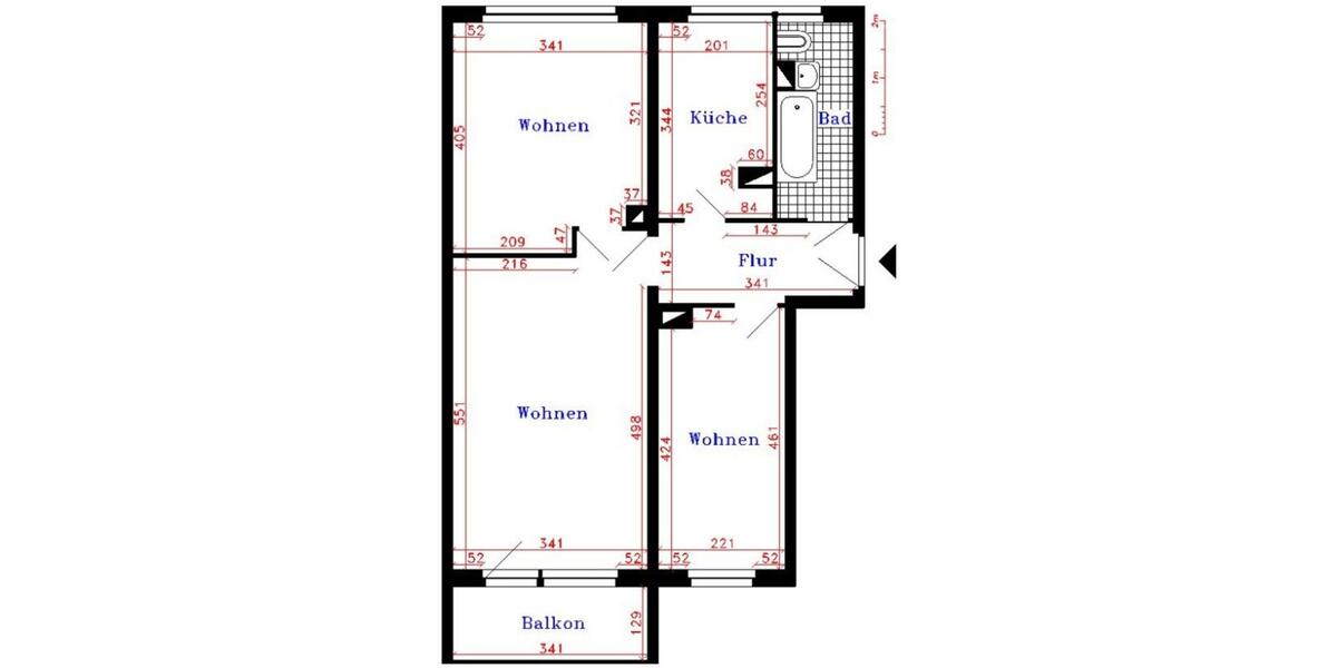 Etagenwohnung Penig - 3 Zimmer, 62 m&sup2;, 335&euro; | Angebot:20029168