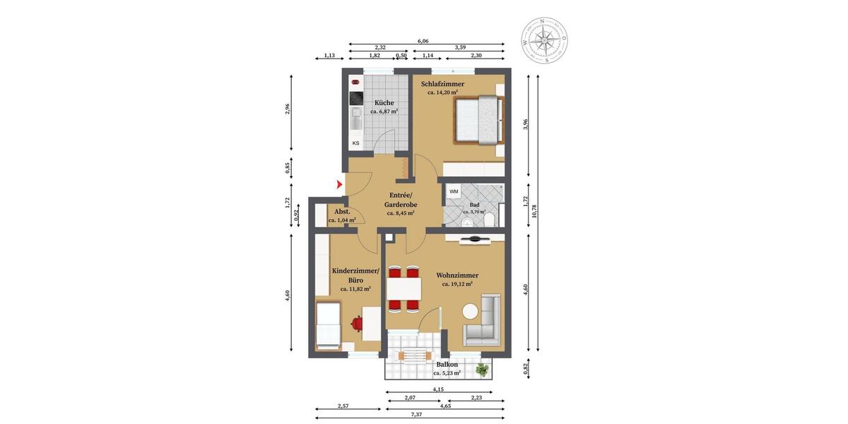 Etagenwohnung Landsberg am Lech Ellighofen - 3 Zimmer, 69 m&sup2;, 1.000&euro; | Angebot:26456237
