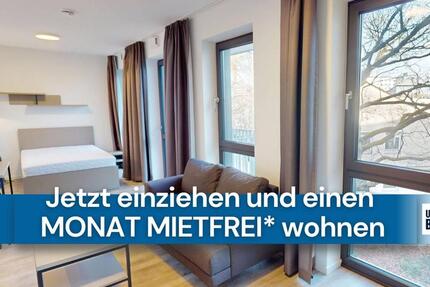 *1 Nettokaltmiete frei* URBAN BASE: Vollmöbliertes 1-Zimmer-Large-Apartment mit EBK, BALKON, ALL-IN-MIETE, UVM. am Rheinufer zimmer