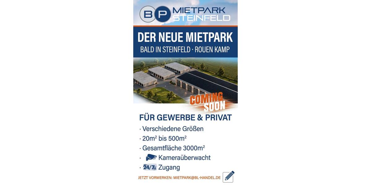 Gewerbeobjekt Steinfeld (Oldenburg) - 6&euro; | Angebot:26552045