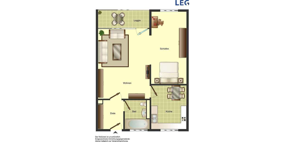 Etagenwohnung Monheim - 1.5 Zimmer, 44 m&sup2;, 542&euro; | Angebot:27067269
