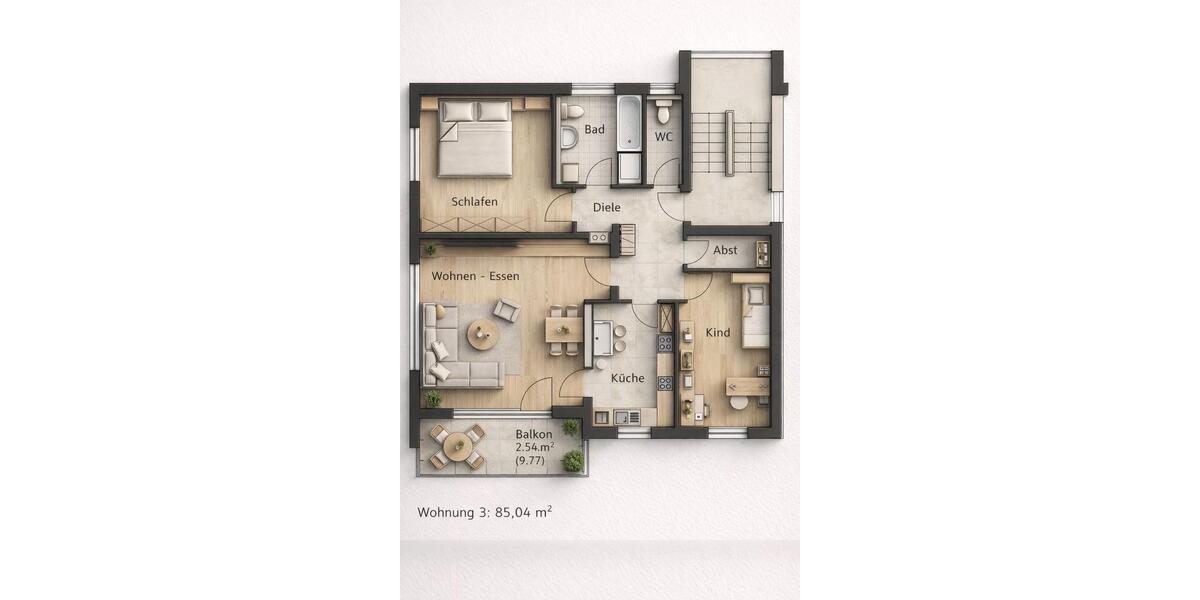 Etagenwohnung Uffenheim - 3.5 Zimmer, 85 m&sup2;, 880&euro; | Angebot:25872194