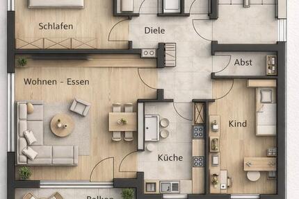 Wohnung Uffenheim - 3.5 Zimmer, 85 m&sup2;, 880&euro; | Angebot:25872194