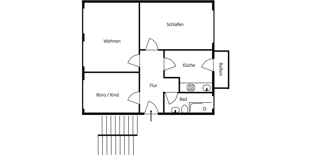 Etagenwohnung Bad Pyrmont - 3 Zimmer, 87 m&sup2;, 600&euro; | Angebot:24982216