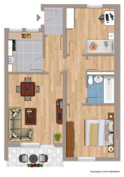 Sehr gepflegte, helle Dreizimmerwohnung - Einbauküche - Loggia - N-Wöhrd - Aufzug 3 zimmer