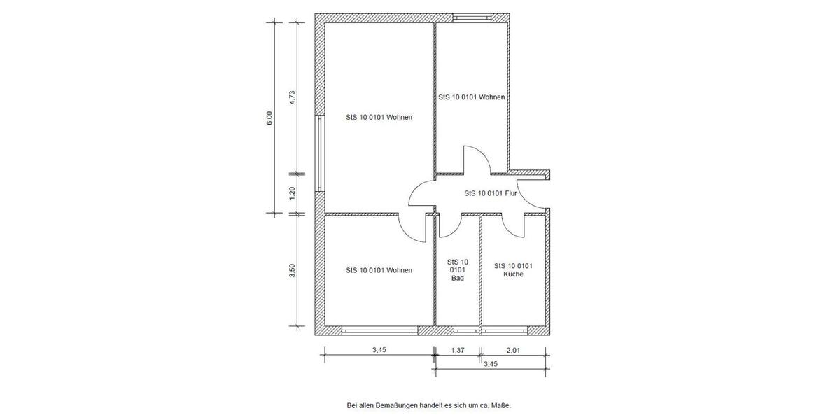Etagenwohnung Senftenberg - 3 Zimmer, 59 m&sup2;, 424&euro; | Angebot:25988479