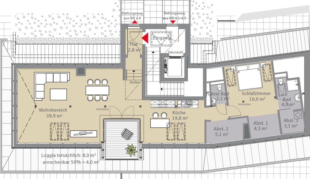Etagenwohnung Ammersbek Lottbek - 2 Zimmer, 102 m&sup2;, 1.581&euro; | Angebot:25674576