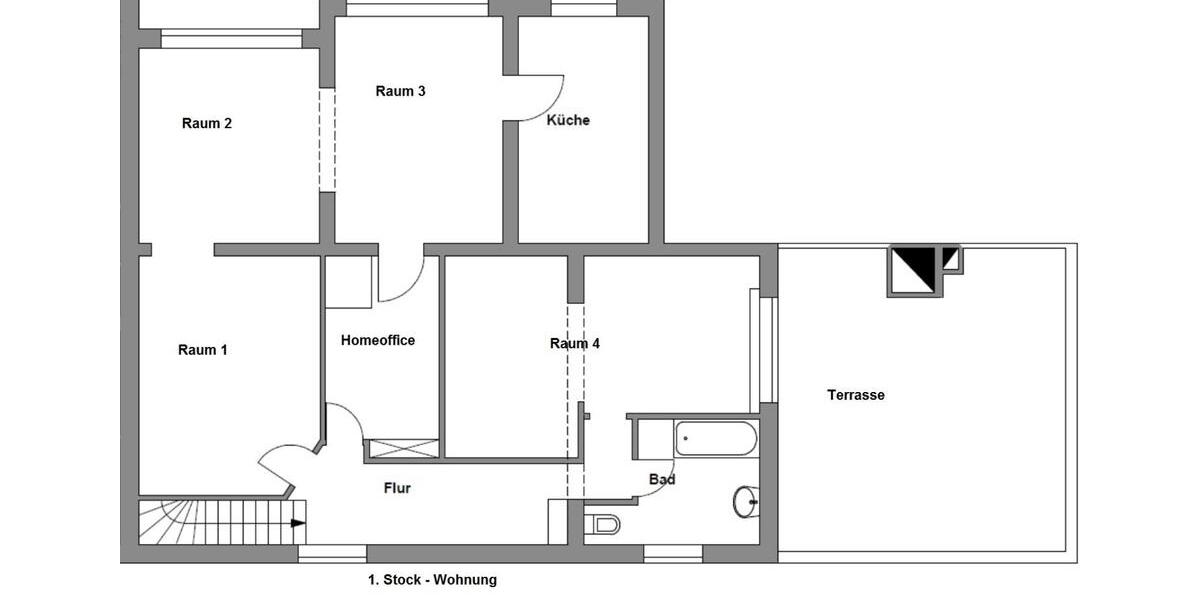 Etagenwohnung Lübeck Kücknitz - 4 Zimmer, 120 m&sup2;, 1.250&euro; | Angebot:24713720