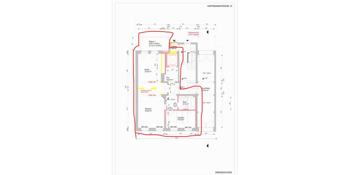 Erdgeschoßwohnung Görlitz - 2 Zimmer, 91 m&sup2;, 910&euro; | Angebot:26689932