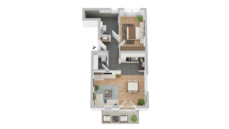 Etagenwohnung Gelnhausen - 2 Zimmer, 65 m&sup2;, 1.081&euro; | Angebot:25084545