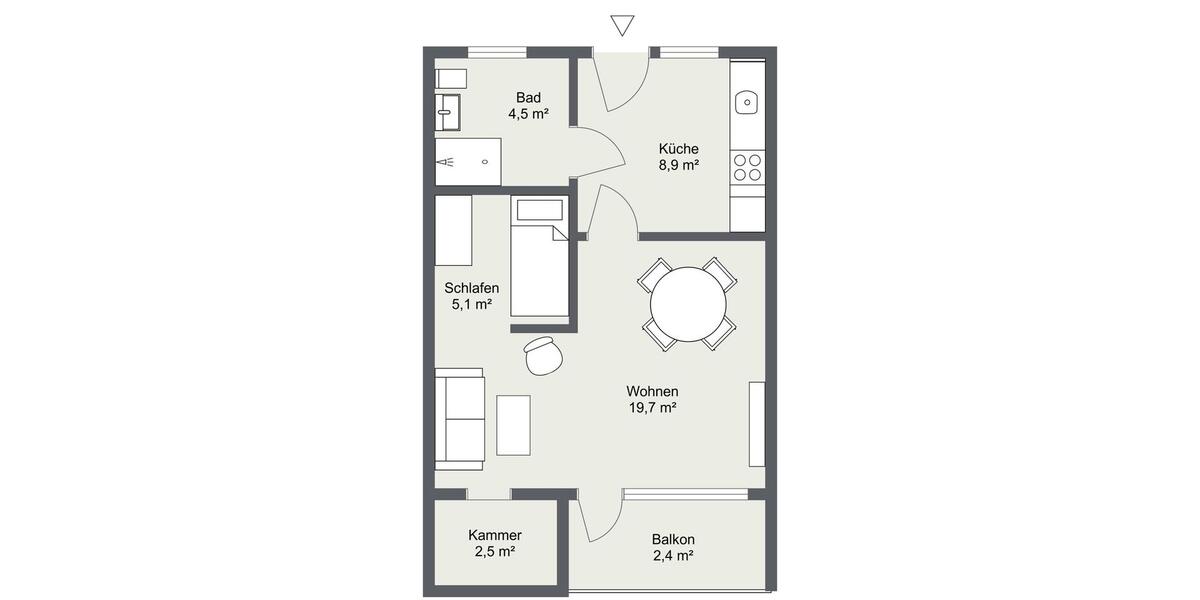 Erstbezug nach Sanierung: Moderne 1,5-Zimmer-Wohnung mit Balkon 1.5 zimmer