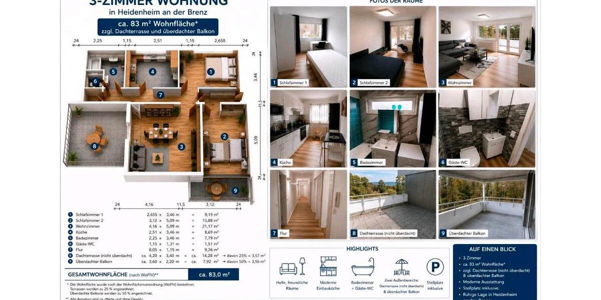 Etagenwohnung Megesheim - 3 Zimmer, 65 m&sup2;, 700&euro; | Angebot:25239545