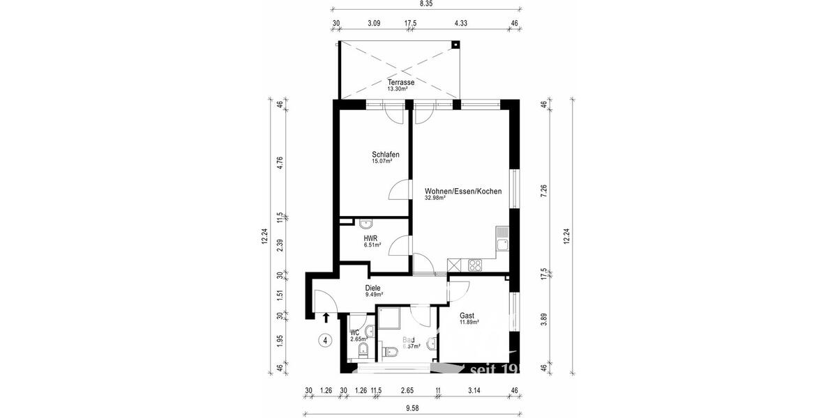 Erdgeschoßwohnung Apen - 3 Zimmer, 89 m&sup2;, 950&euro; | Angebot:24771923