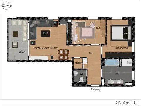 Etagenwohnung Stuttgart Birkach - 3 Zimmer, 80 m&sup2;, 1.495&euro; | Angebot:26506977