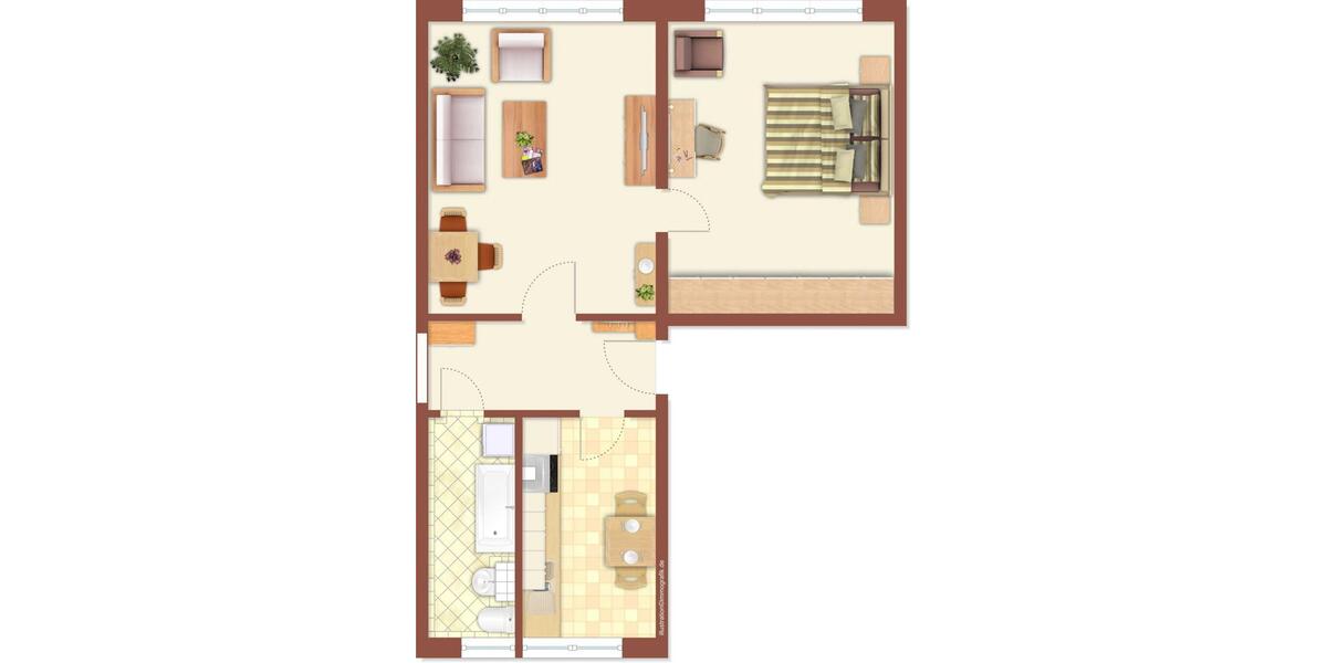 Erdgeschoßwohnung Limbach-Oberfrohna Oberfrohna - 2 Zimmer, 46 m&sup2;, 255&euro; | Angebot:26086406
