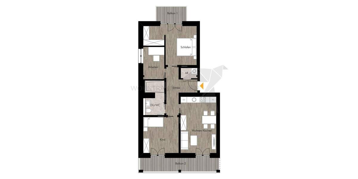 Etagenwohnung Chemnitz Rabenstein - 4 Zimmer, 82 m&sup2;, 1.029&euro; | Angebot:25774901