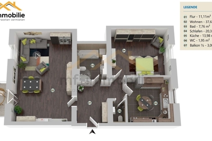 ruhige Lage in Mariental 95 m2 2-Zimmer Küche, Bad, Gäste WC,