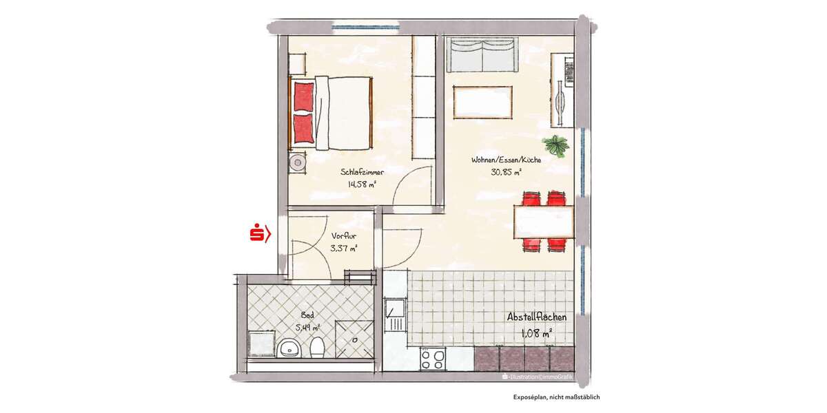 Etagenwohnung Berchtesgaden - 2 Zimmer, 54 m&sup2;, 980&euro; | Angebot:25824981