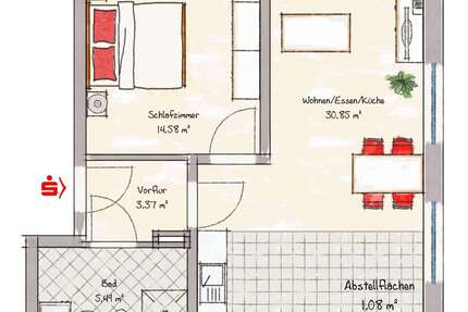 Wohnung Berchtesgaden - 2 Zimmer, 54 m&sup2;, 980&euro; | Angebot:25824981