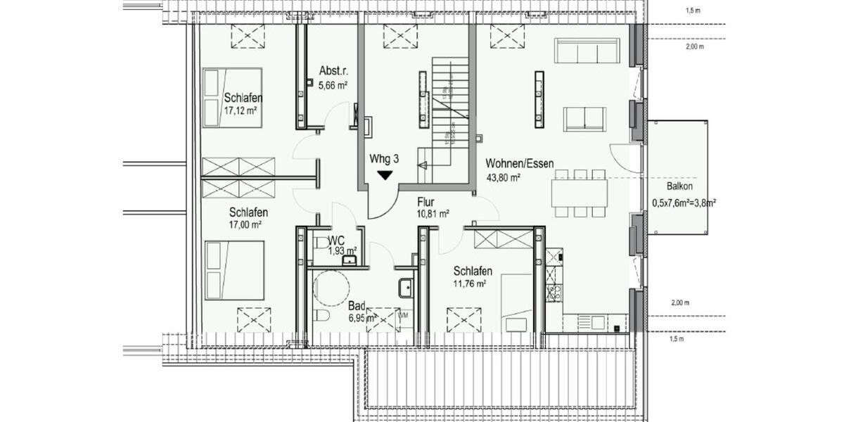 Etagenwohnung Kranenburg - 4 Zimmer, 119 m&sup2;, 1.425&euro; | Angebot:25825833