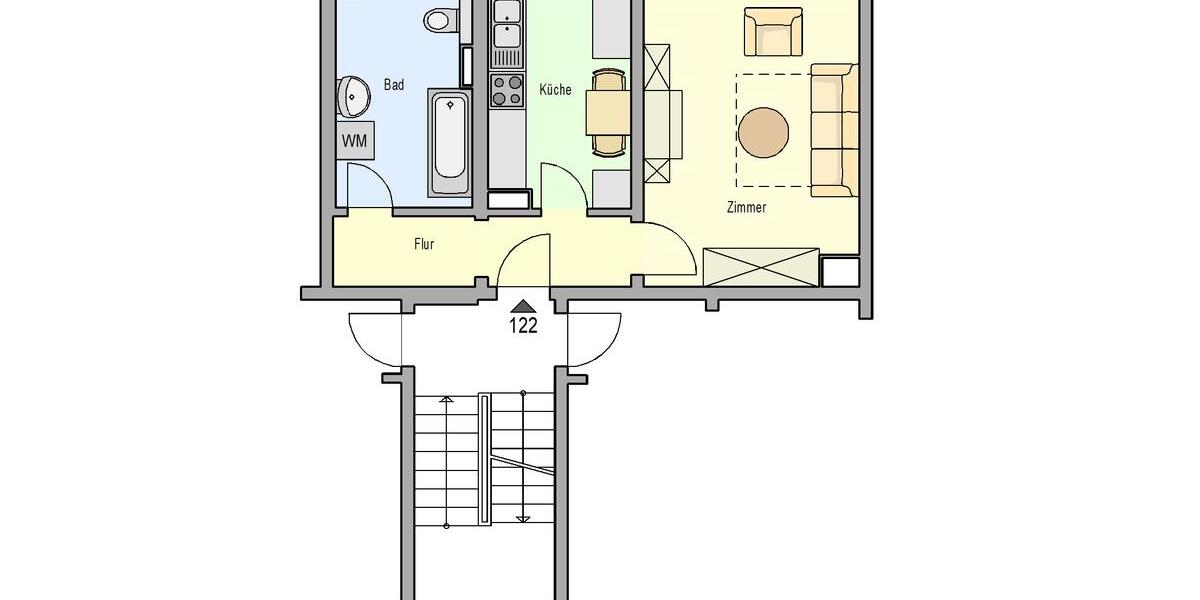 Etagenwohnung Ranis - 1 Zimmer, 35 m&sup2;, 200&euro; | Angebot:24690406