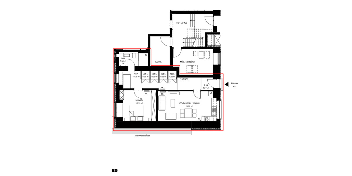 Erdgeschoßwohnung Abensberg - 2 Zimmer, 68 m&sup2;, 900&euro; | Angebot:26248510