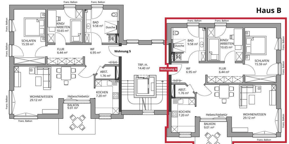 Etagenwohnung Neunburg v.W. - 3 Zimmer, 92 m&sup2;, 848&euro; | Angebot:27284584