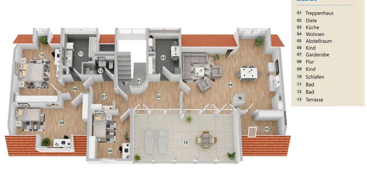 Etagenwohnung Unterhaching - 4 Zimmer, 158 m&sup2;, 2.850&euro; | Angebot:26714360