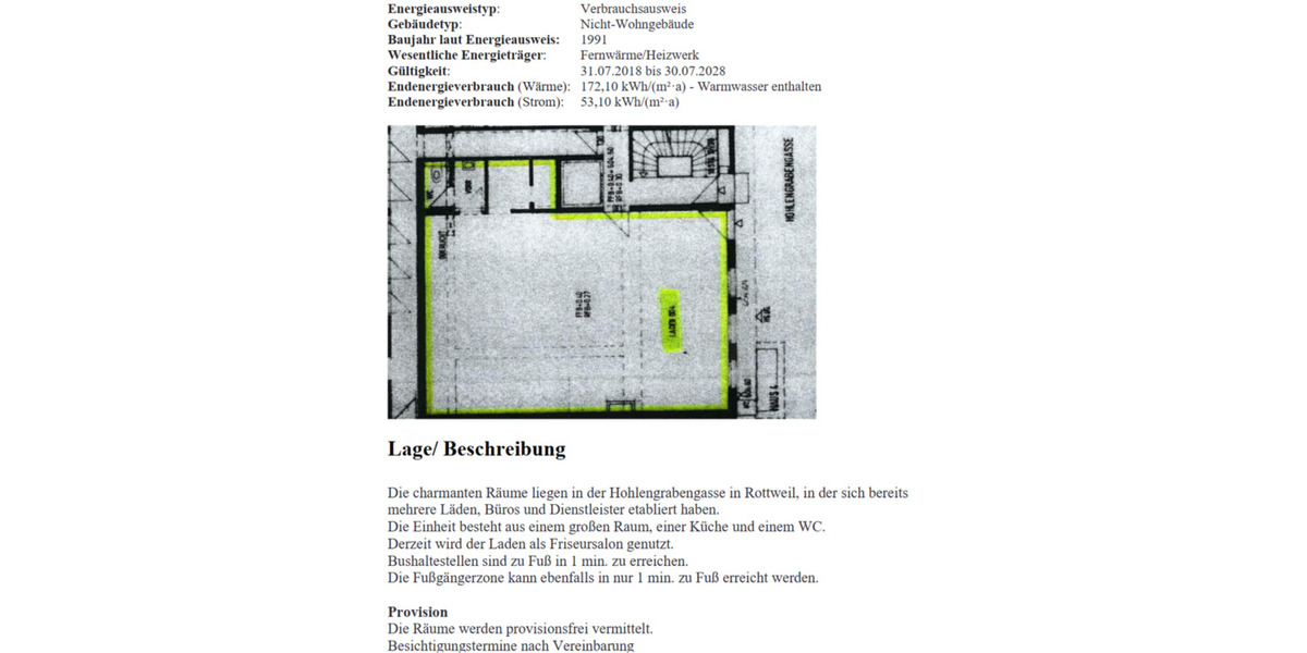 Gewerbeobjekt Rottweil - 750&euro; | Angebot:24513180