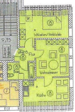 Dachgeschoßwohnung Limbach-Oberfrohna Oberfrohna - 2 Zimmer, 54 m&sup2;, 330&euro; | Angebot:26597859