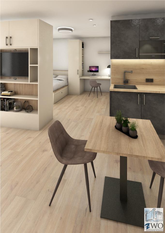 Dieses chicke, möblierte Ein-Zimmer Apartment wartet auf Sie!