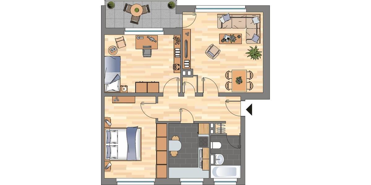 Etagenwohnung Aurich - 3 Zimmer, 65 m&sup2;, 499&euro; | Angebot:26652285