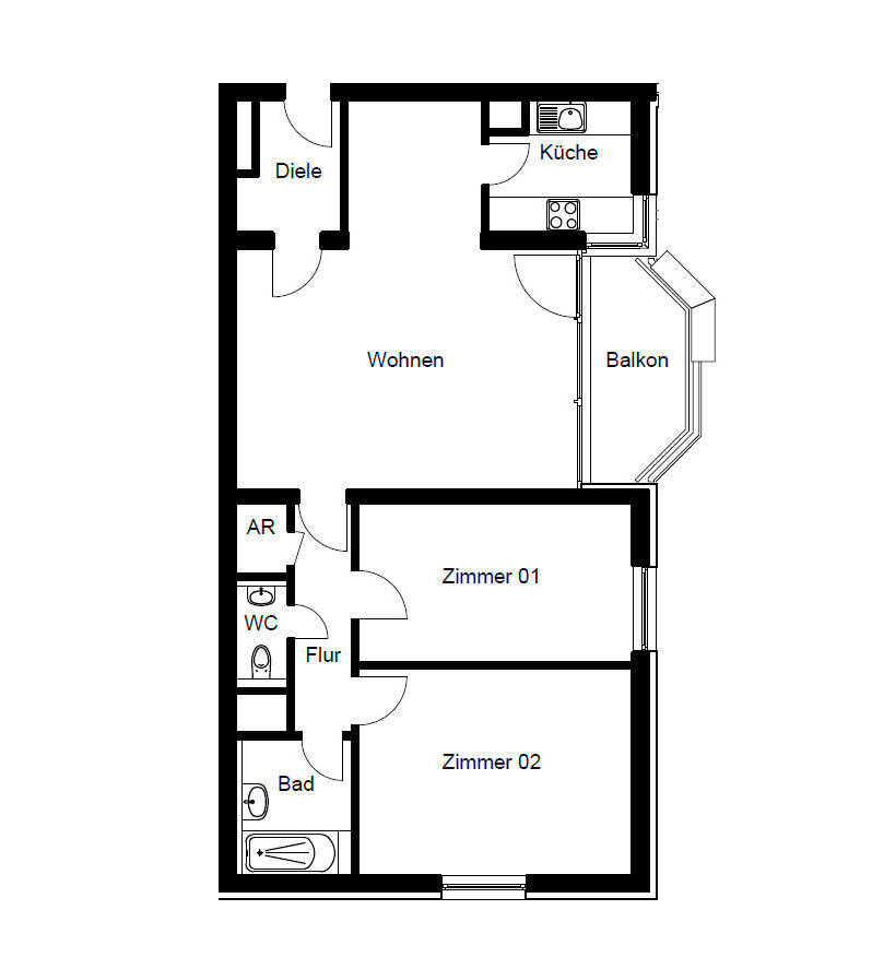 Familien-Zuhause in angenehmer Größe, 3 Zimmer mit Balkon, Laminat, Wannenbad, Gäste-WC, Aufzug
