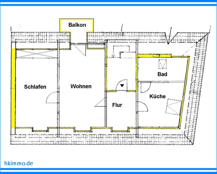 Saniertes Denkmal: 2-Raum-Wohnung mit Balkon, EBK & E-Ladestation - Etagenwohnung Köthen | Angebot:26739488