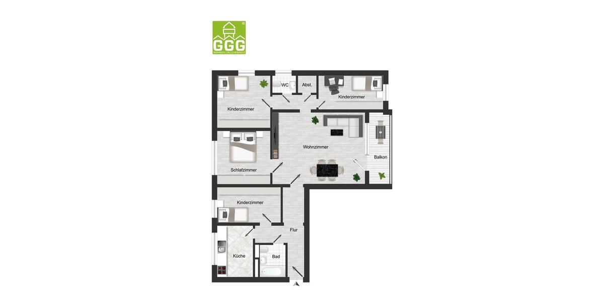 Etagenwohnung Chemnitz Helbersdorf - 5 Zimmer, 99 m&sup2;, 481&euro; | Angebot:26681278