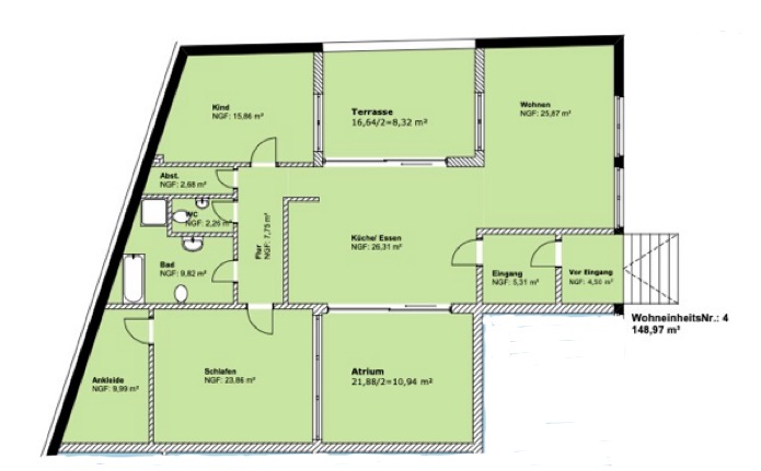 Wohnen auf einer Ebene Moderne, hochwertige 3 Zimmer-Wohnung mit Bungalow-Charakter - Erdgeschoßwohnung Düsseldorf Heerdt | Angebot:27239620