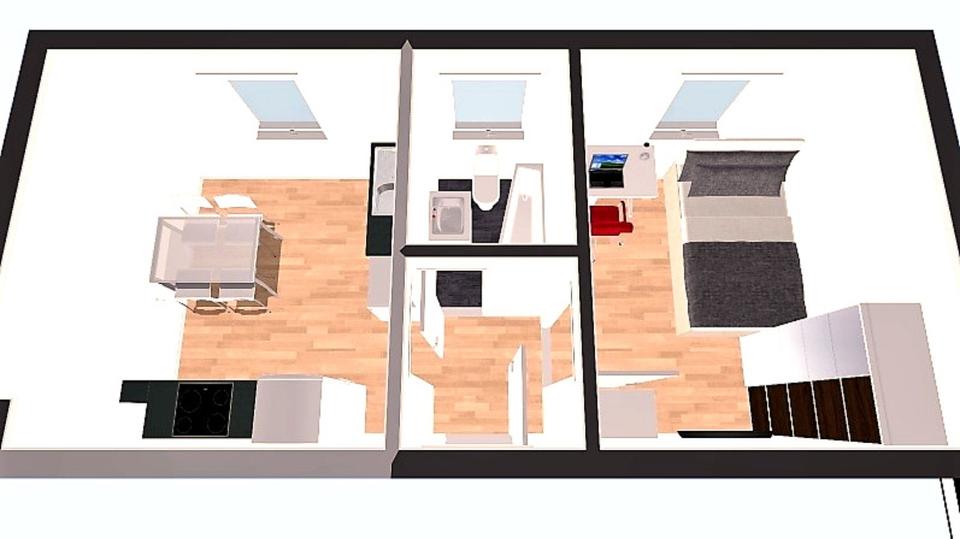 Dachgeschoßwohnung Würzburg Frauenland - 2 Zimmer, 26 m&sup2;, 720&euro; | Angebot:25238319