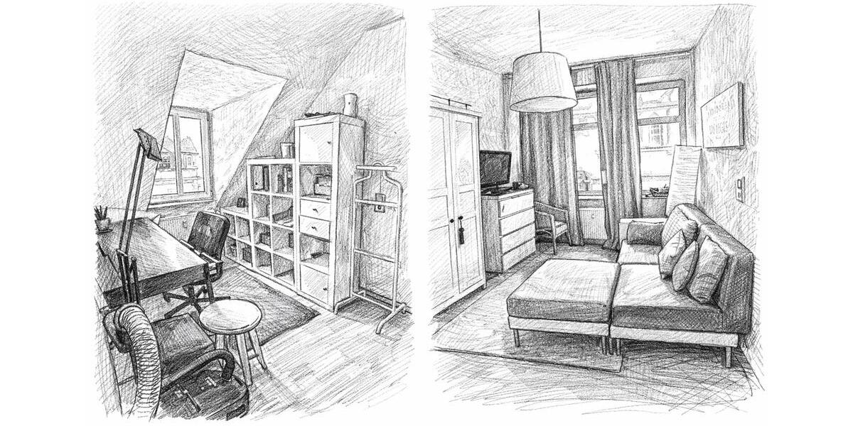 Dachgeschoßwohnung Wiesbaden Südost - 3 Zimmer, 39 m&sup2;, 750&euro; | Angebot:24757818