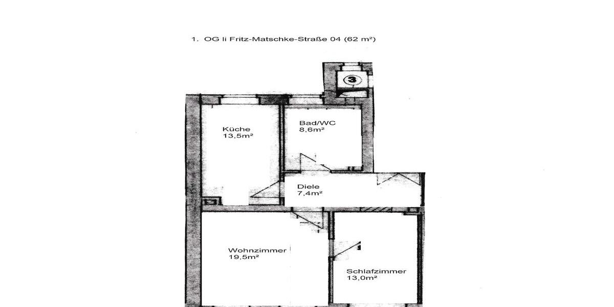 Etagenwohnung Leisnig - 2 Zimmer, 62 m&sup2;, 341&euro; | Angebot:24815378