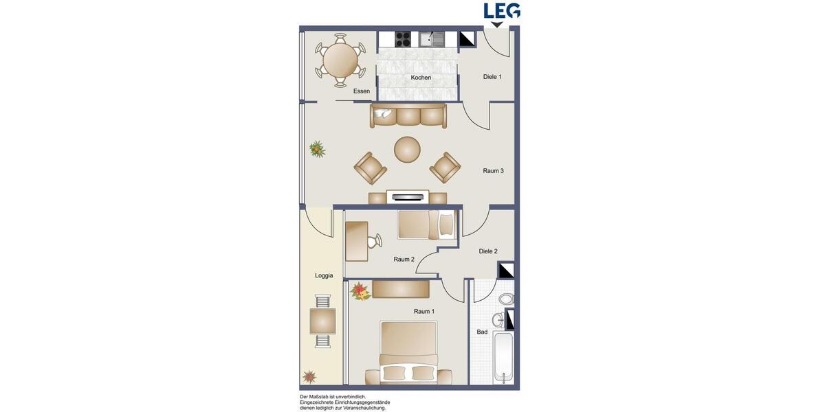 Etagenwohnung Braunschweig Timmerlah-Geitelde-Stiddien - 3 Zimmer, 79 m&sup2;, 669&euro; | Angebot:26195423